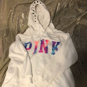 PINK By Victoria Secret White Hoodie w/ Pockets